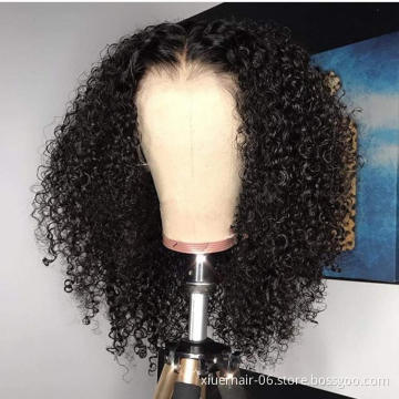 Wholesale Low Price Set Straight Kinky Curl Wig With Hd Lace Frontal Human Hair Transparen 4C Lace Front Wig